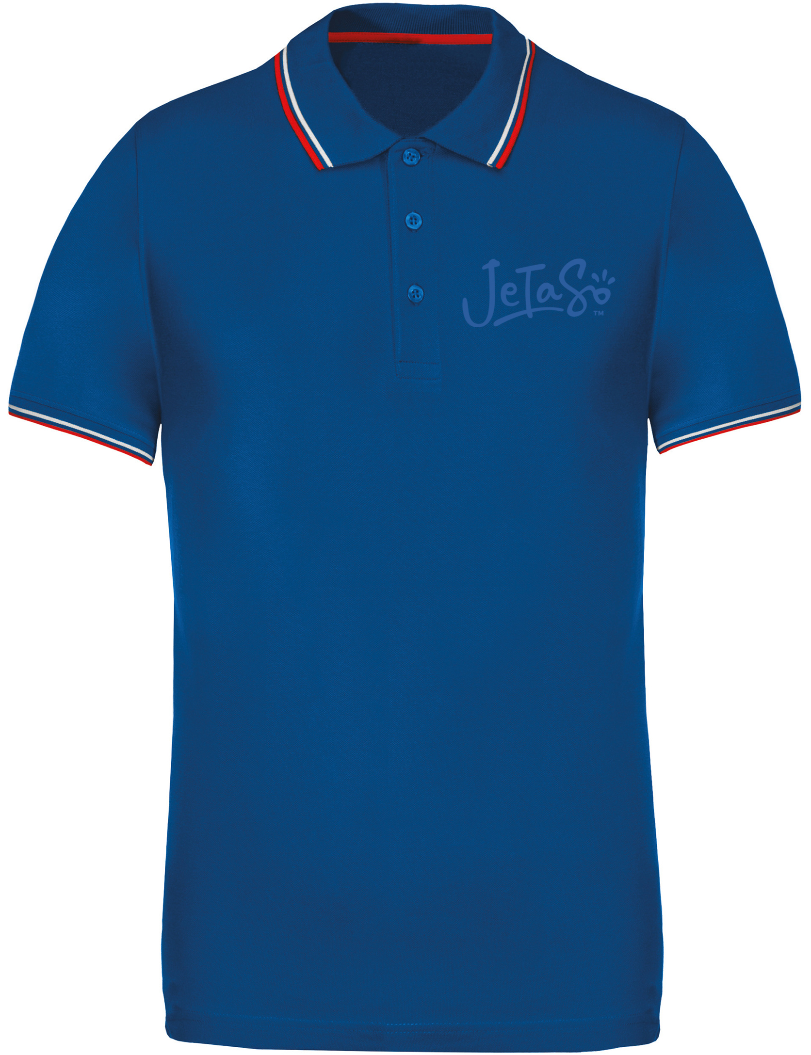 Stripe polo shirt Men's shortsleeved ROYAL BLUE (RED WHITE) (K250